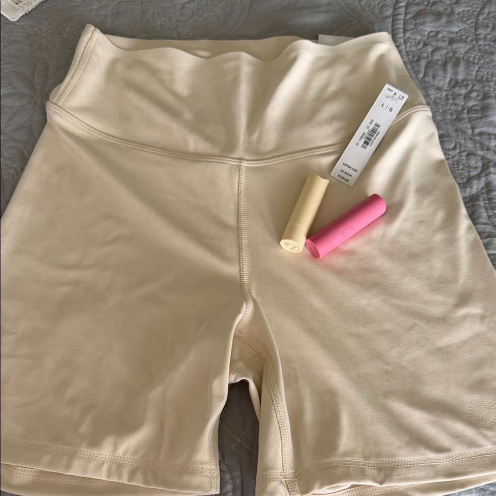 PINK Victoria's Secret Cream High-Rise Bike Shorts